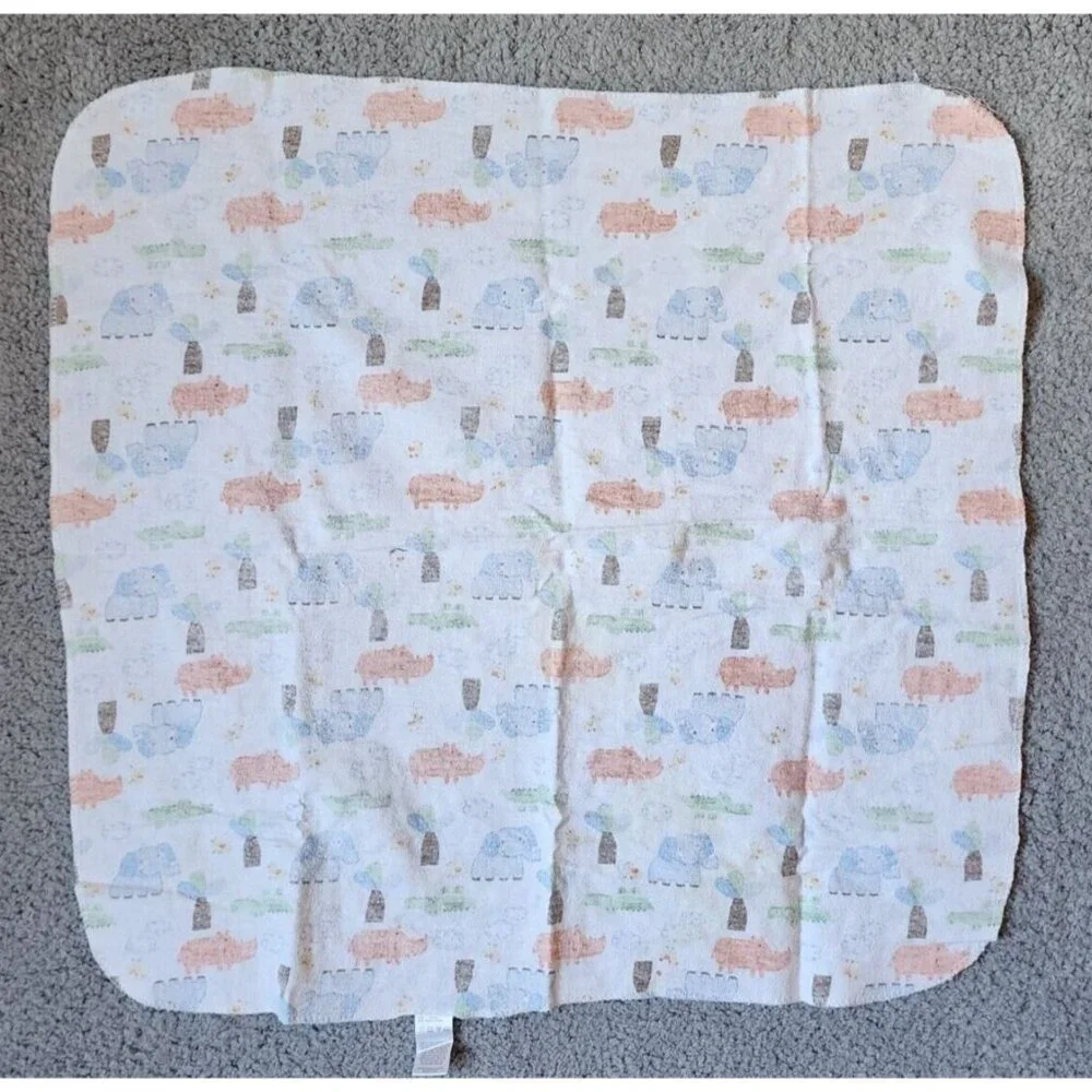 Carters Watch the Wear Cotton Flannel Baby Receiving Blanket Zoo Animals 26